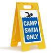 Camp Swim Only Floor Sign