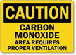 Caution Carbon Monoxide Ventilation Sign