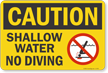 Shallow Water No Diving Sign