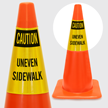 Caution Uneven Sidewalk Cone Collar