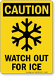 Caution Watch For Ice Sign