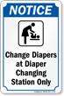 Change Diapers At Changing Station Pool Sign