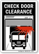Check Door Clearance Sign