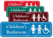 Children Bathroom Engraved Sign