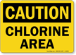 Caution Chlorine Area Sign