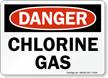 Danger Chlorine Gas Sign