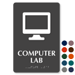 Computer Lab Symbol TactileTouch™ Sign with Braille