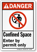 Confined Space Enter By Permit Only Sign