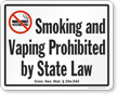 Connecticut Smoking And Vaping Prohibited Sign