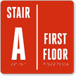 Custom Stair And Floor Name Braille Sign