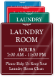 Custom Laundry Room Hours Showcase Wall Sign