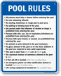 Custom Pool Rules Sign For South Carolina