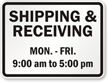 Custom Shipping & Receiving Sign 