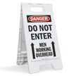 OSHA Danger Men Working Overhead Sign