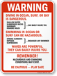 Diving in Ocean, Surf, Bay is Dangerous Sign