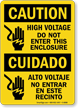 High Voltage Do Not Enter Enclosure Sign