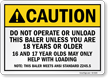 Do Not Operate This Baler ANSI Caution Sign