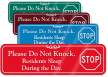 Do Not Knock Residents Sleep During Day Sign