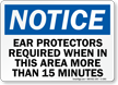 Notice Ear Protectors Required Sign; Time Frame