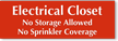 Electrical Closet No Storage Allowed Engraved Sign