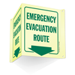 Emergency Evacuation Route Arrow Projecting Sign