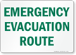 Emergency Evacuation Route Sign