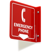 2 Sided Projecting Emergency Phone Sign 