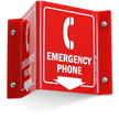 Emergency Phone With Down Arrow Sign