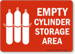 Empty Cylinder Storage Area Sign