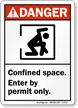 Confined Space Enter By Permit Only Sign