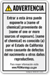 Custom Environmental Exposure Spanish Prop 65 Sign