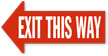Exit This Way Left Arrow Floor Sign