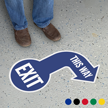 Exit This Way SlipSafe Floor Arrow Sign
