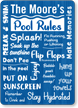 Family Name Personalized Pool Sign With Cute Graphics