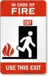 Fire Elevators Out of Service (tri flame) Sign