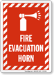 Fire Evacuation Horn Sign