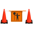 Flagger Symbol Cone Bar Sign