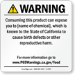 Food Exposure Prop 65 Sign