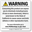 Food Exposure Prop 65 Sign