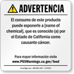 Custom Food Exposure Spanish Prop 65 Sign