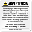 Custom Food Exposure Spanish Prop 65 Sign
