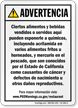Food and Non-Alcoholic Beverage Spanish Prop 65 Sign