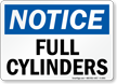 Notice Full Cylinders Sign