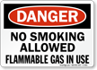 No Smoking Allowed Flammable Gas In Use Sign