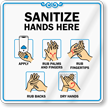 ShowCase Sanitize Hands Here Wall Sign