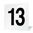 Hanging Aisle Sign: Number 13   Double Sided
