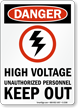 Danger (ANSI) High Voltage Sign