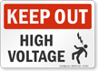 High Voltage Keep Out Sign