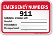 Emergency Numbers Pool Sign