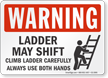 Ladder May Shift Warning Sign
